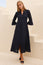 Thea Cotton Blend Lace Dress | Navy