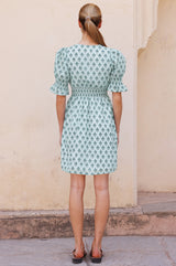 Chloe Organic Cotton Short Dress | Buti Teal