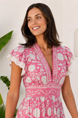 Pippa Organic Cotton Block Print Dress | Sunflower Jaal