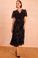 Anais Devore Dress | Black
