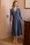Kyrsty Velvet Dress | Grey/Blue