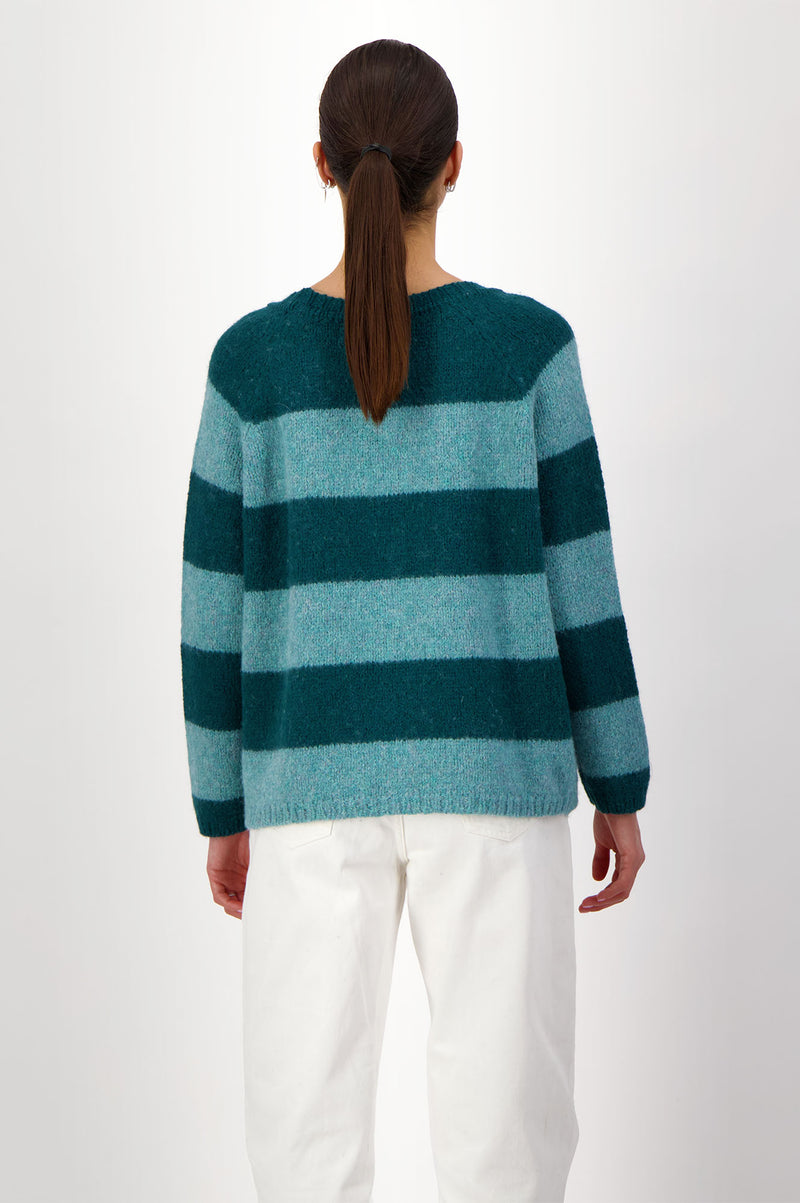 Caroll Round Neck Sweater | Aqua/Green