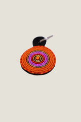 Large Beaded Circle Keyring | Orange/Pink/Red