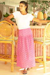 APPROVED Dropped Waist Skirt | Pink/Rust - Aspiga