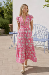 Pippa Organic Cotton Block Print Dress | Sunflower Jaal