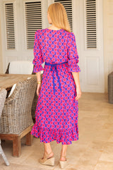 Maeve EcoVero™ Dress | Blue/Pink - Aspiga
