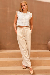 Rustic Linen Marina Pant | Sand