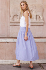 Stripe Dropped Waist Skirt | Blue/Red/White