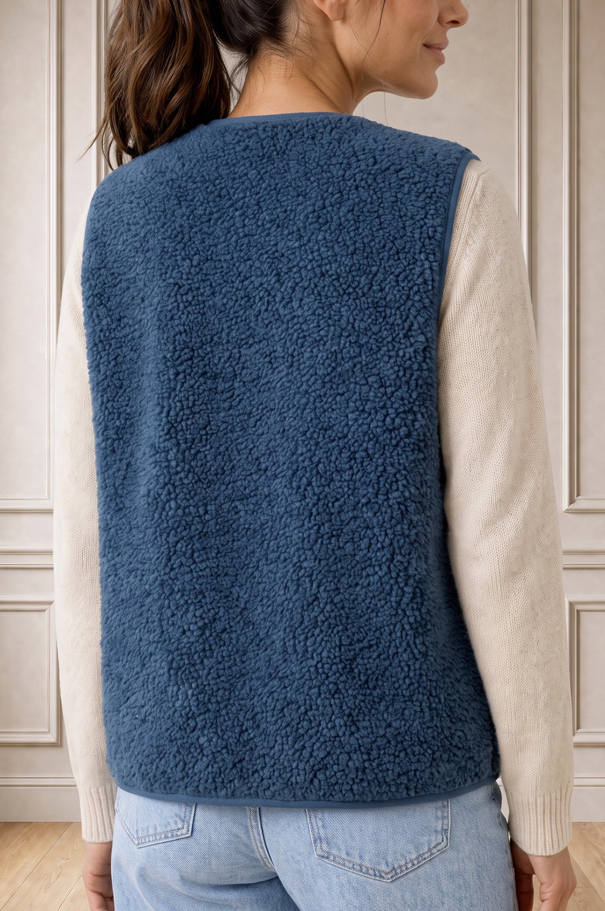 Aspiga Ladies Sustainable Borg Recycled Wool Blend Gilet Wool