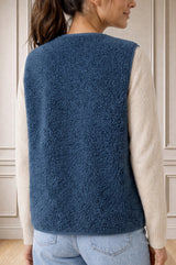 Borg Wool Blend Gilet | Slate Blue