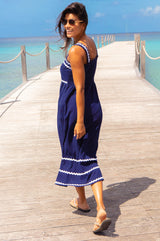 Ric Rac Sundress Dress | Navy/Ivory