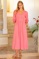 Jyoti Rayon Dress | Pink - Aspiga
