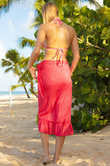 Organic Cotton Dobby Wrap Sarong | Raspberry