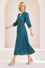 Long Sleeve Iris Dress | Teal