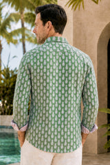 Men's Organic Cotton Shirt | Pineapple Green/Teal