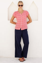 Organic Cotton Cheesecloth Trouser | Navy - Aspiga