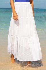 APPROVED Bea Organic Cotton Dobby Skirt | White - Aspiga