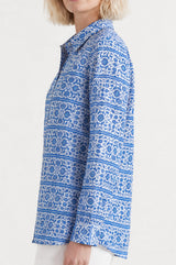 Tiana Organic Cotton Shirt | Blue/White