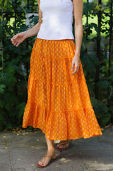 One Size Organic Cotton Skirt | Orange/White