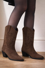 Camilla Cowboy Boots | Chocolate