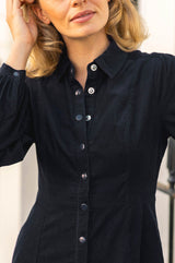 A-Line Baby Cord Shirt Dress | Navy
