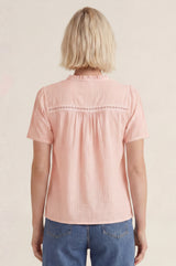 Vienna Cotton Short Sleeve Blouse | Blush