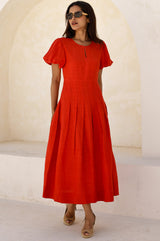 Suki Linen Dress | Red