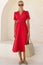 Esha Organic Cotton Cheesecloth Dress | Red