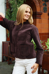 Velvet Quilted Jacket | Chocolate