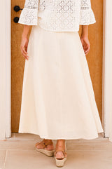 A-Line Linen Skirt | Ecru
