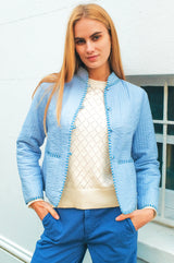 Cotton Quilted Jacket | Steel Blue - Aspiga
