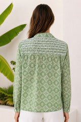Livi Organic Cotton Blouse | Sage/White