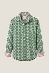 Men's Organic Cotton Shirt | Pineapple Green/Teal