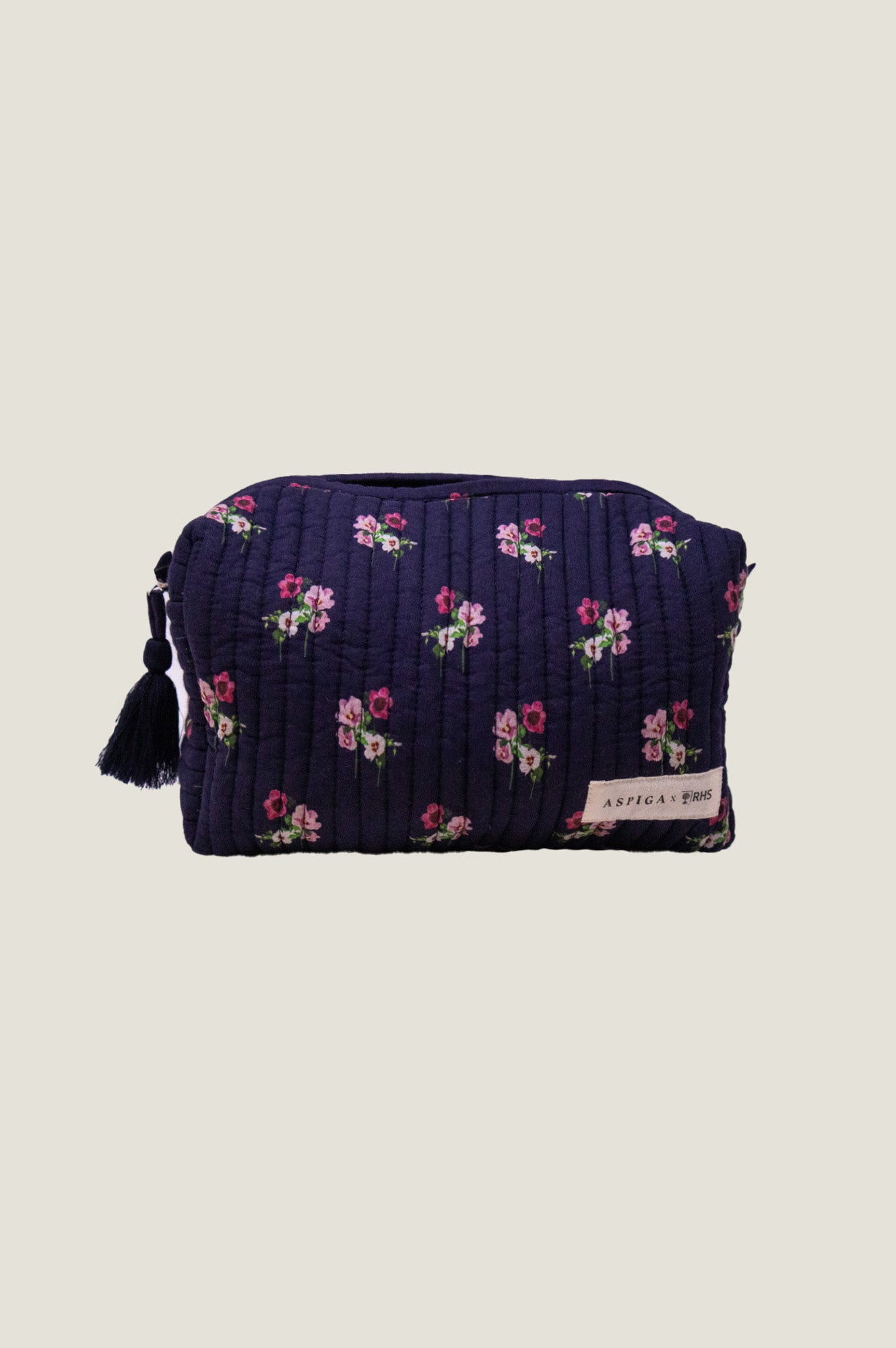 RHS Organic Cotton Printed Medium Wash Bag | Navy