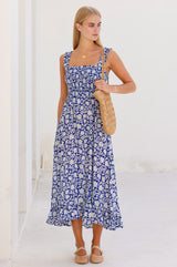 Rhianna Organic Cotton Dress | Navy/White