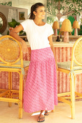 APPROVED Dropped Waist Skirt | Pink/Rust - Aspiga