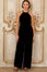 Josie Velvet Halter Neck Jumpsuit | Black