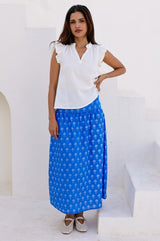APPROVED * Dropped waist skirt | Blue/White - Aspiga