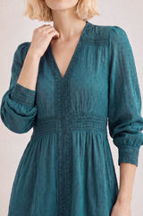 Long Sleeve Iris Dress | Teal