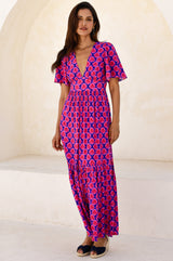 Sylvie EcoVero™ Dress | Blue/Pink