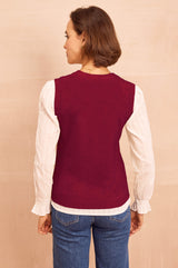 Merino Wool Knitted Short Tank | Wine