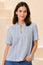 Vienna Cotton Short Sleeve Blouse | Sky Blue