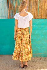 Rose One Size Skirt | Green/Orange - Aspiga