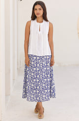 Sleeveless Vienna Cotton Blouse | White - Aspiga