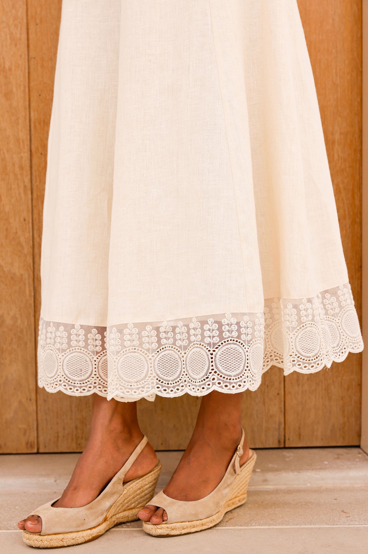 Aspiga Sustainable Womens Linen Lace Co-Ord Skirt Summer Holiday