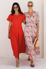 Suki Linen Dress | Red