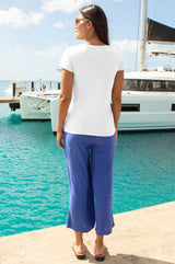 V-Neck Cotton T-shirt | White - Aspiga