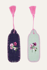 RHS Organic Cotton Printed Bookmark | Sage/Pink