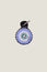 Large Beaded Circle Keyring | Sky Blue/White