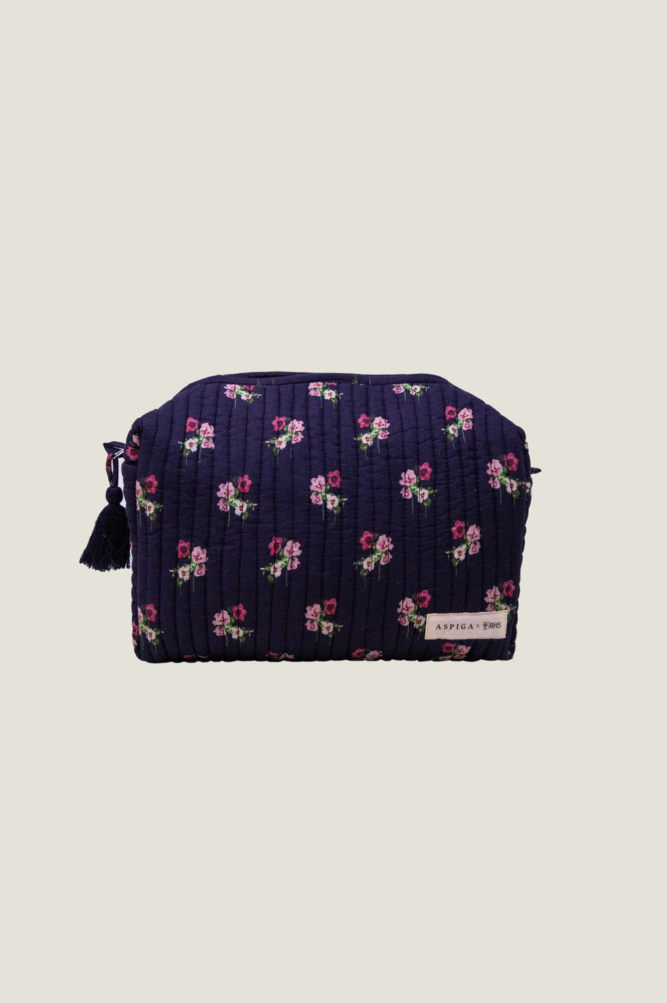 RHS Organic Cotton Printed Large Wash Bag  | Navy